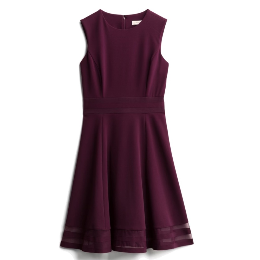 Calvin Klein dresses Yolanda mesh insert dress Dark purple, size 10